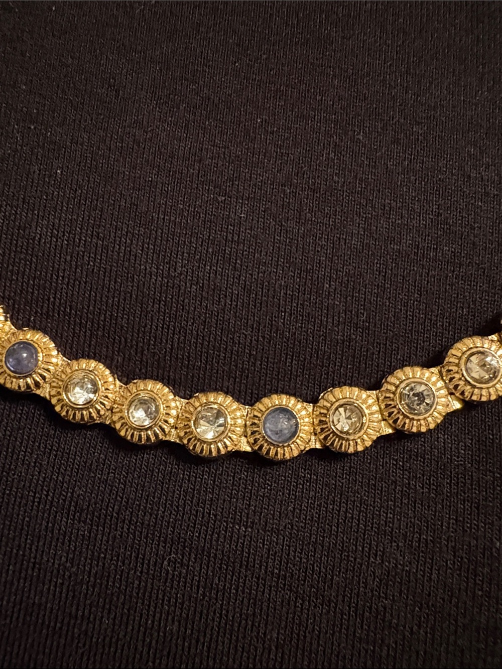 8” Neutral Colored Crystal Floral Link Bracelet